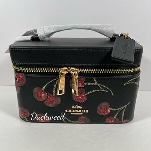 COACH Cosmetic & Make up Case w Cherry Print NWT